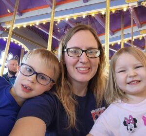 Doctor Williams and her kids at Disneyland
